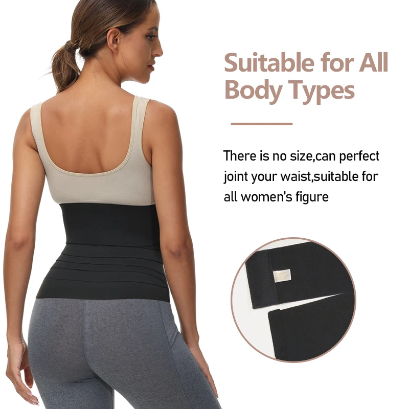 Premium Snatch Me Up Hot Bandage Wrap Compressive Sheath Tummy Control Body Shaper Slimming Belt Free Size Sweat Sauna Shapewear full body shaper