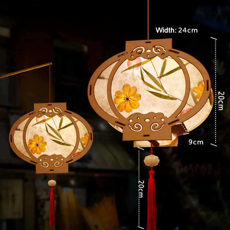 DIY Chinese Retro Style Palace Lantern Portable Blossom Flower Light Lamp Party Glowing Lanterns For Mid-autumn Festival Gift