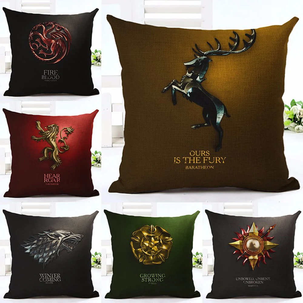 

Cotton Linen Square Game of Thrones home sofa Decorative Pillows 3D Cushion Covers new