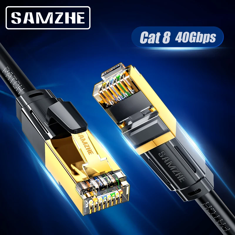 SAMZHE Cat8 SFTP Cable Patch Cat 8 UTP Lan Cable 10Gbps