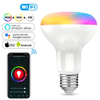 

Bulb 15W E27 WiFi LED Light Bulb RGB Color Changing and 2700K-6500K White Work with Alexa Google Home Dimmable APP