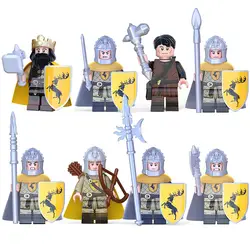 Военная серия 8 шт. средневековый замок зеленый дракон рыцарь Тяжелая Броня боевой конь воин солдатские строительные блоки игрушки B141