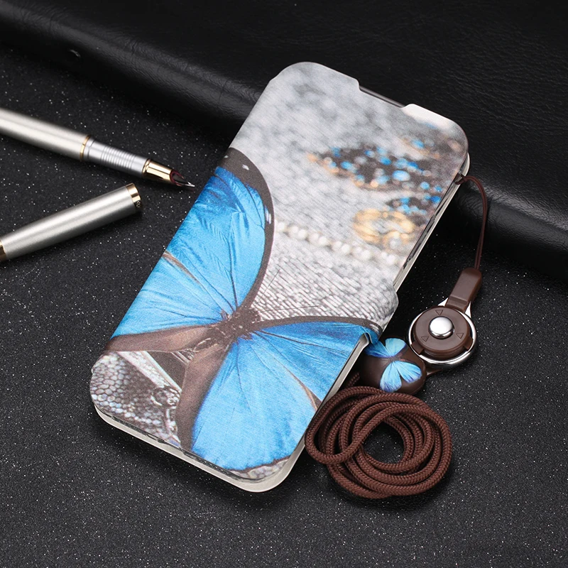 Blue Batterfly Забавный кожаный чехол-книжка с мультипликационным принтом для OnePlus 7 Pro чехол s One Plus 7 6 6T кошелек прекрасное покрытие для OnePlus 5 5T Fundas сумка для девочки - Цвет: Blue Batterfly