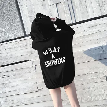 

Casual Loose clothes Letter Printed Hooded Jacket Winter Women Loose Large Size Zipper Thickening Plus Velvet outerwear Coats