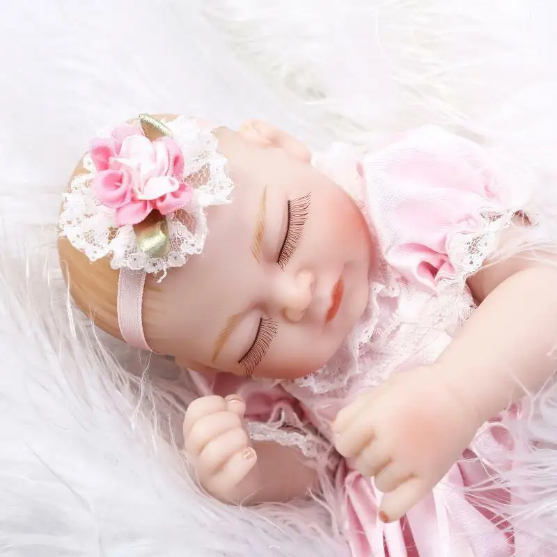 

11'' Mini Doll Reborn Sleeping Alive Realistic Baby Toy Handmade Kids Favor Gift Educational Movie & TV In-Stock Items