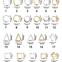 100 шт./пакет Япония 3d-украшения для ногтей металлические аксессуары для ногтей сплав каваи Геометрическая рамка части ногтей DIY Шарм принадлежности для ногтей