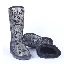 Женские зимние сапоги; короткие зимние высокие сапоги; женская обувь из натуральной кожи; теплые плюшевые сапоги; botas femininas размера плюс 45