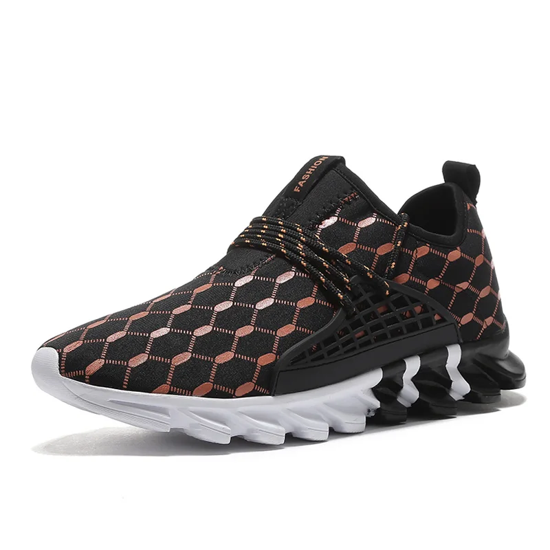 1HJ1701-Orange SUROM модные легкие кроссовки Мужские дышащие Flyknit повседневная обувь для взрослых - Цвет: 1HJ1701-Orange