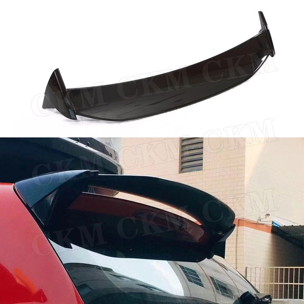 

Rear Roof Spoiler Window Wings For Volkswagen VW Polo Spoiler 2014-2018 Carbon Fiber Look Rear Tail Spoiler Car Styling