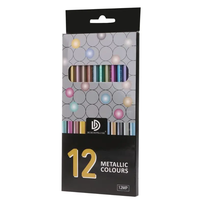 

12Pcs Metallic Non-Toxic Colored Drawing Pencils 12 Color Drawing Sketching Pencil