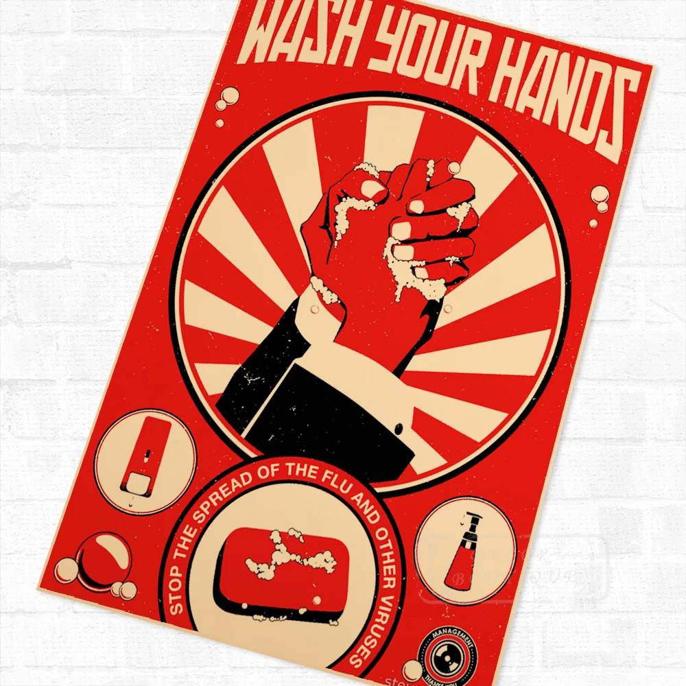 ポップアート手プロパガンダヴィンテージレトロなクラフトポスター装飾diy壁キャンバスステッカーホームバーアートポスター装飾 Wall Sticker Kraft Posterstickers Home Aliexpress