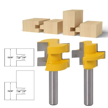 

2PCS 8MM Milling Cutter Kit Shank Tongue & Groove Router Bit Set 3 Teeth T-shape Wood Accessories Woodworking Tools