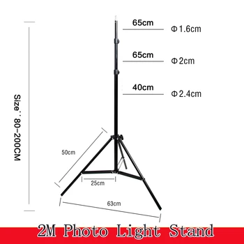 

Photography Tripod 75-200cm Light Stand Photo Studio 1/4 screw head for Flash Continuous Tripod