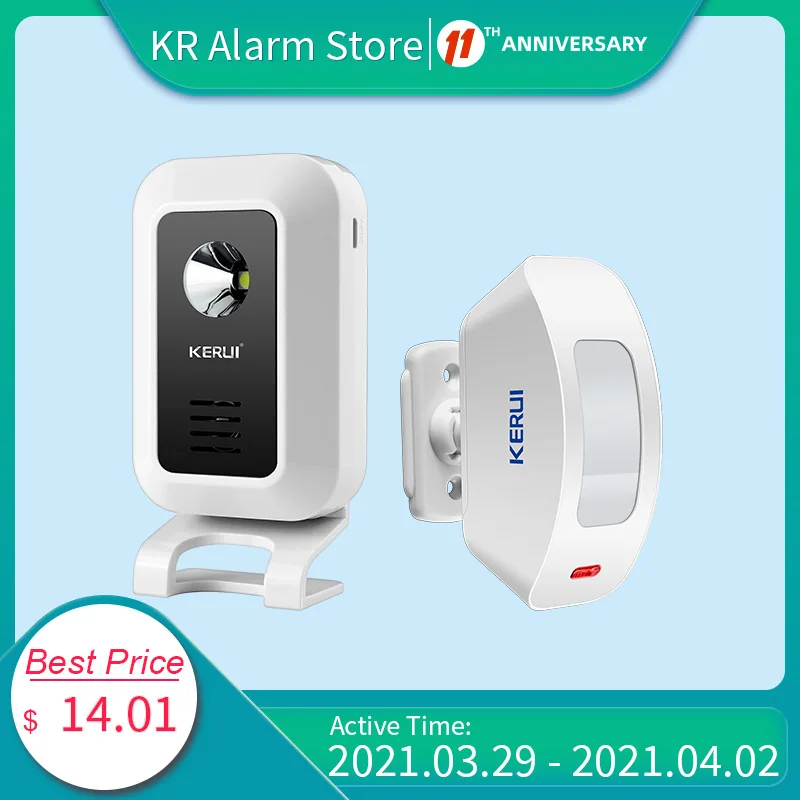 KERUI-timbre de bienvenida inalámbrico M7, dispositivo de detección de movimiento, luz estroboscópica, función Convertible, 433MHZ, antirrobo