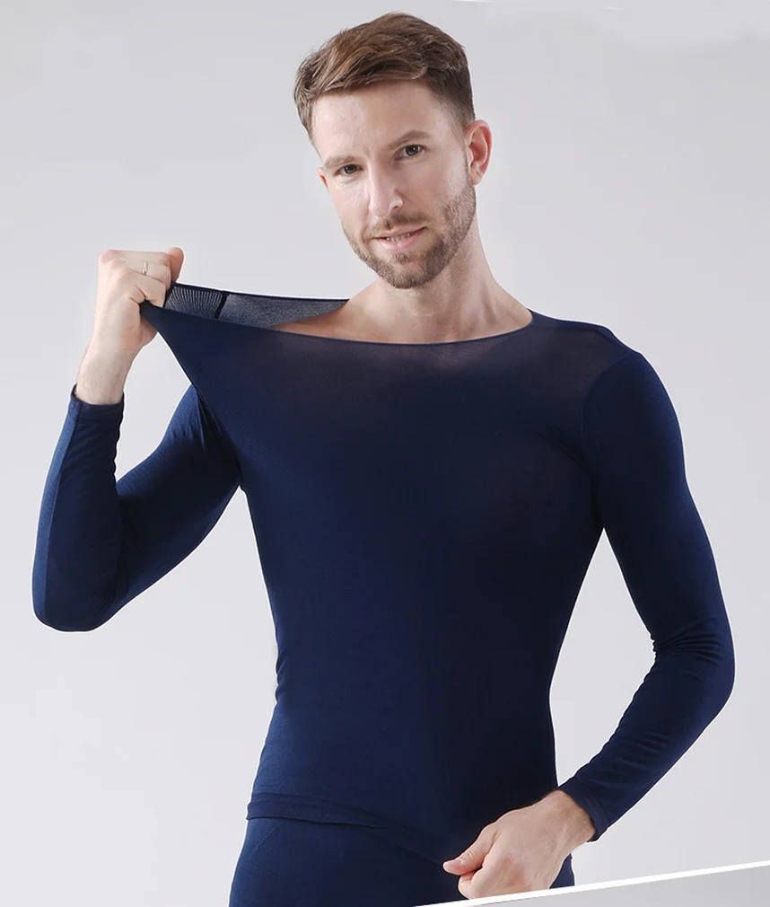 Hot Sell Men's Thermal Underwear Thin Section Set Winter Long Johns Second Skin Winter Men's Warm Clothes Thermal Long Sleeve