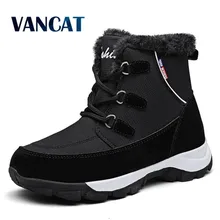 Новые водонепроницаемые зимние женские ботинки; теплые плюшевые кроссовки на меху; женские зимние ботинки; женская зимняя обувь; ботильоны; Размеры 35-42