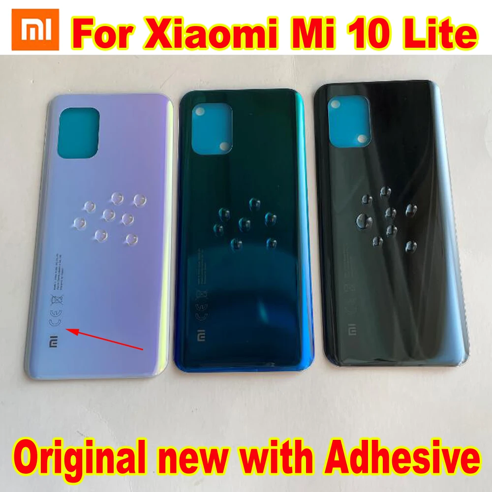 Чехол-накладка для Xiaomi Mi 10 Lite со стеклянной крышкой и наклейкой | Мобильные