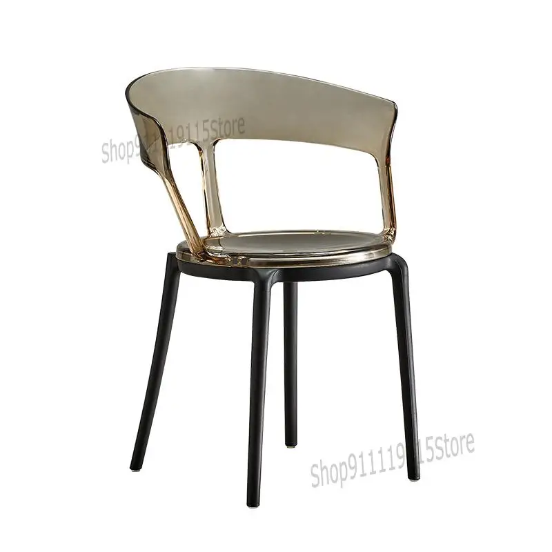 Nordic Dining Chair Plastic Transparent Household Modern Simple Thickened Coffee Shop Leisure Creative |