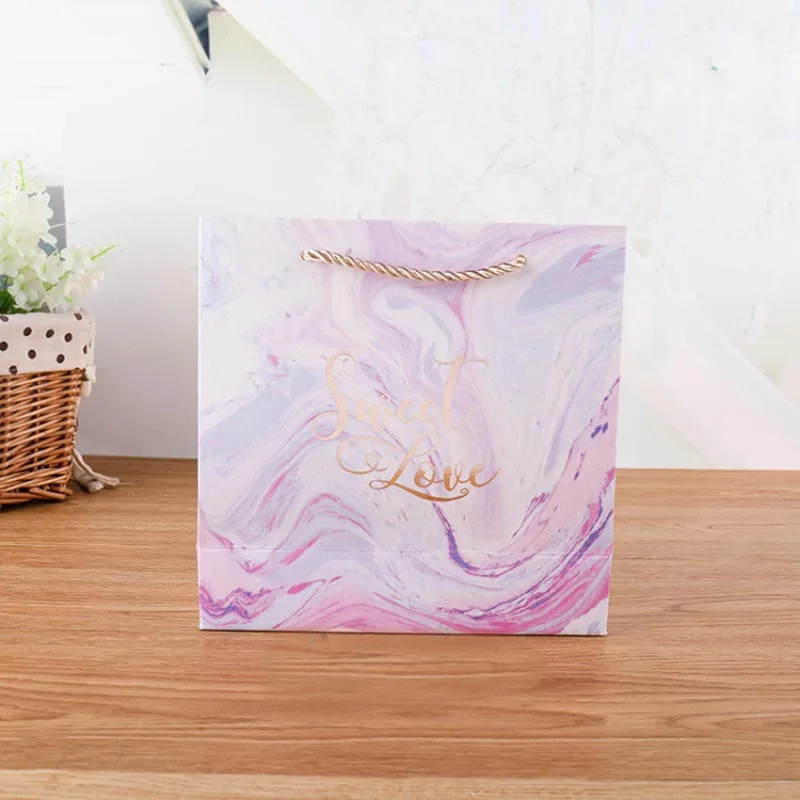 

2020 Romantic Purple Marbled Valentine's Day Wedding Gift Vintage Candy Box Chocolate Boxes Cookies Bag Women's Bag Gift Bags