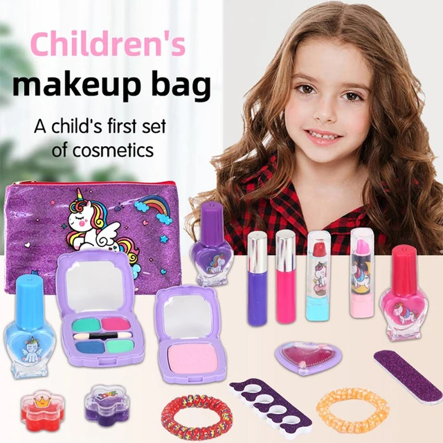 Juego de maquillaje de unicornio para niñas y niños, Set de cosméticos de  simulación lavables, Kit de iniciación en bolso, juguetes para niños, el  mejor regalo para niñas - AliExpress