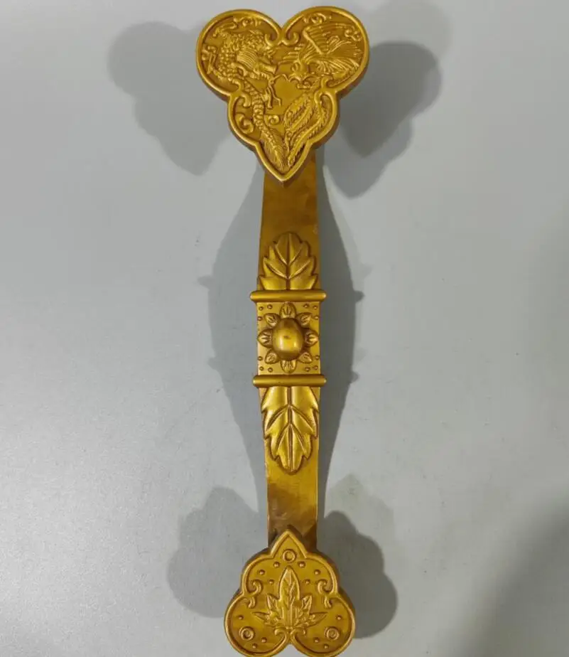 

China brass dragon phoenix ChengXiang Wishful crafts statue