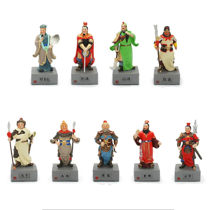

Three Kingdoms Anime Figures Zhuge Liang Liu Bei Guan Yu Zhang Fei Zhao Yun Cao Action Figures Handicraft Children Toys For Boys