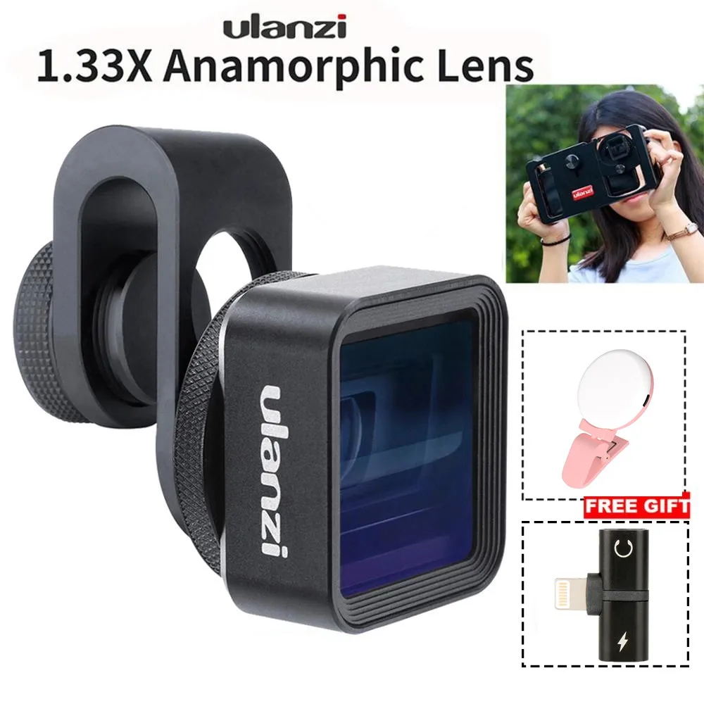 

Ulanzi Anamorphic Lens For Mobile Phone 1.33X Wide Angle Screen Video Widescreen Slr Movie Mobile Phone Lens Universal