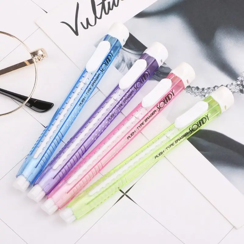 1pc Creative Mechanical Pen Eraser Rubber Retractable Stationery School Supplies Student Kids Gift Toy