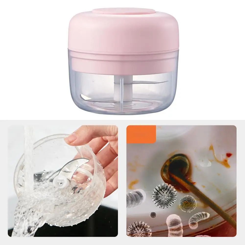 Мини измельчитель для еды чеснока с USB зарядкой Электрический зарядным кабелем