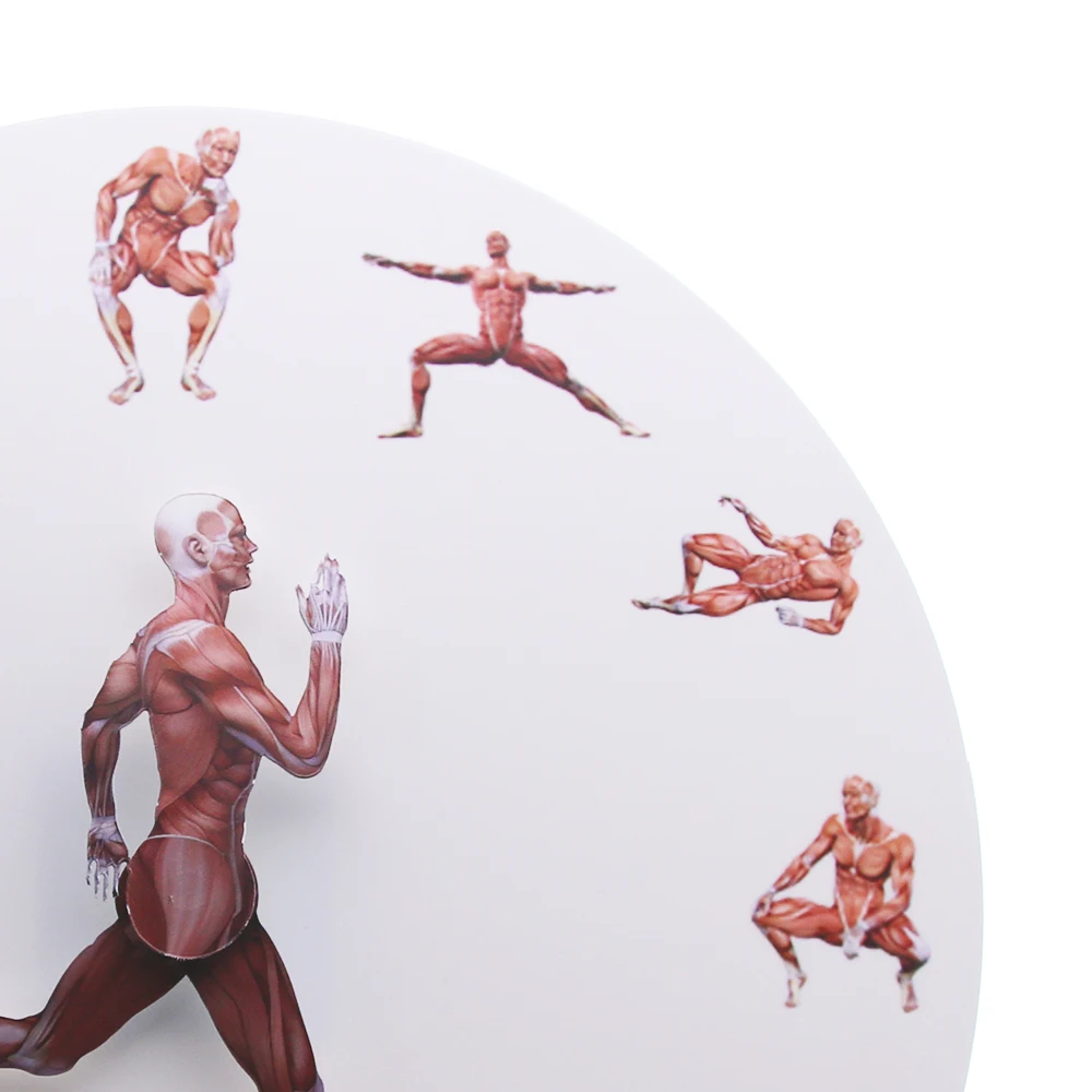 Human Body Art Anatomical Running Man Minimalist Wall Clock Male Anatomy Musculature Clock Muscle In Action Watch Medical Décor 4