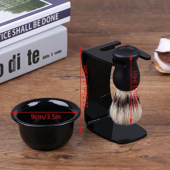

3 In 1 Shaving Soap Bowl +Shaving Brush+ Shaving Stand Bristle Hair Shaving Brush Men Beard Cleaning Tool New Top Gift