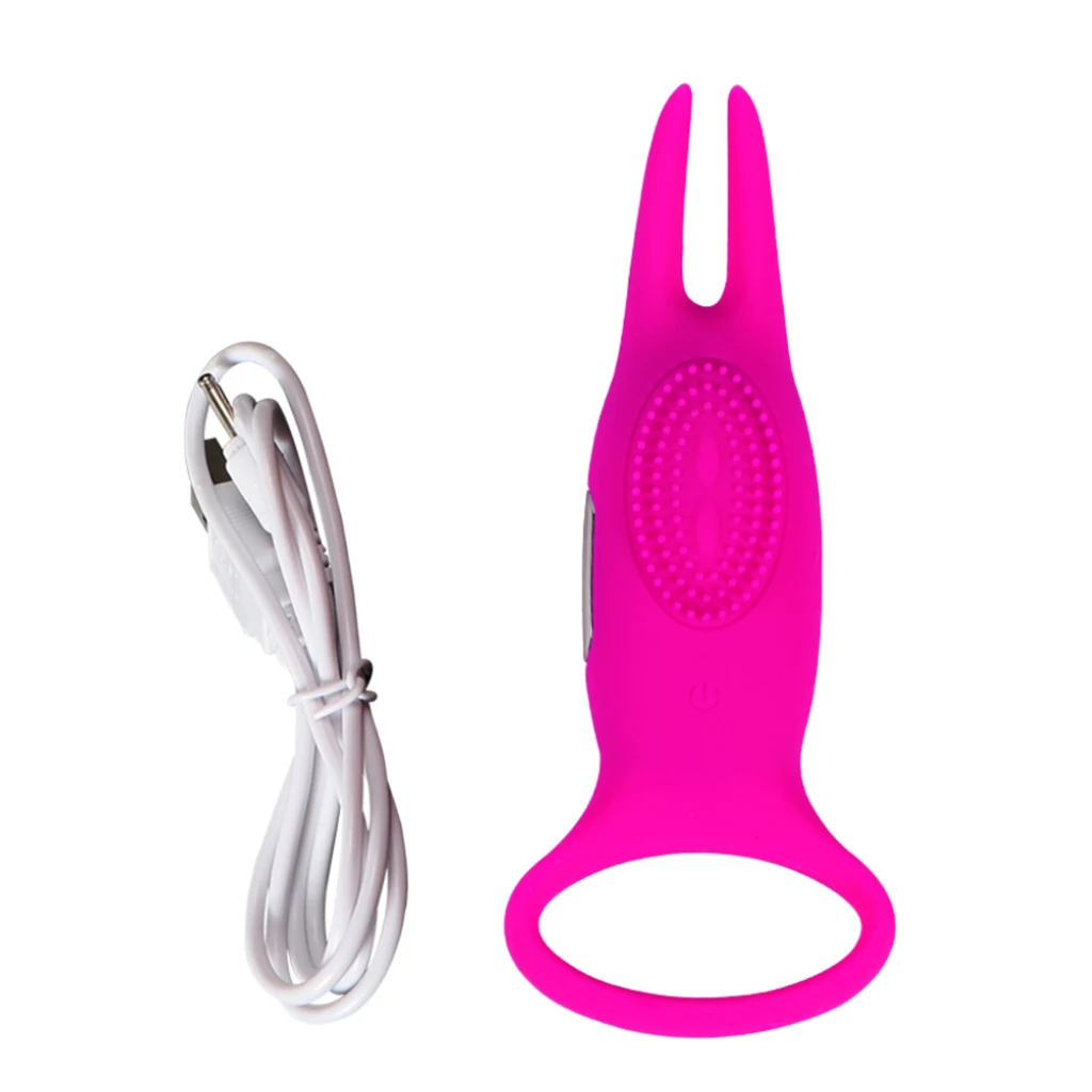 Waterproof Silicone Male Peni s Vibrating Ring Sleeve with Rabbit Ears Delay Ejaculation Vibrator Massager for Couples 