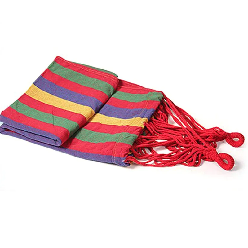 280*80mm 2 Persons Striped Hammock Outdoor Leisure Bed Thickened Canvas Hanging Bed Sleeping Swing Hammock For Camping Hunting 280*80mm 2 Persons Striped Hammock Outdoor Leisure Bed Thickened Canvas Hanging Bed Sleeping Swing Hammock For Camping Hunting