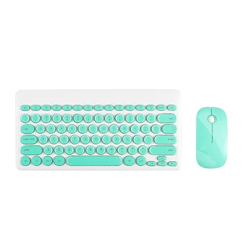 

For PC Laptop 2.4G Wireless Cute Round Notebook Keyboard Mouse Combo Compact Quiet Anti Slip Home Office Ergonomic Ultra Thin