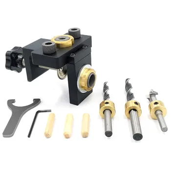 

Doweling Jig Pocket Hole Jig Kit Wood Vertical Drilling Detachable Locator for Furniture Connecting Hole Puncher Carpentry Tools