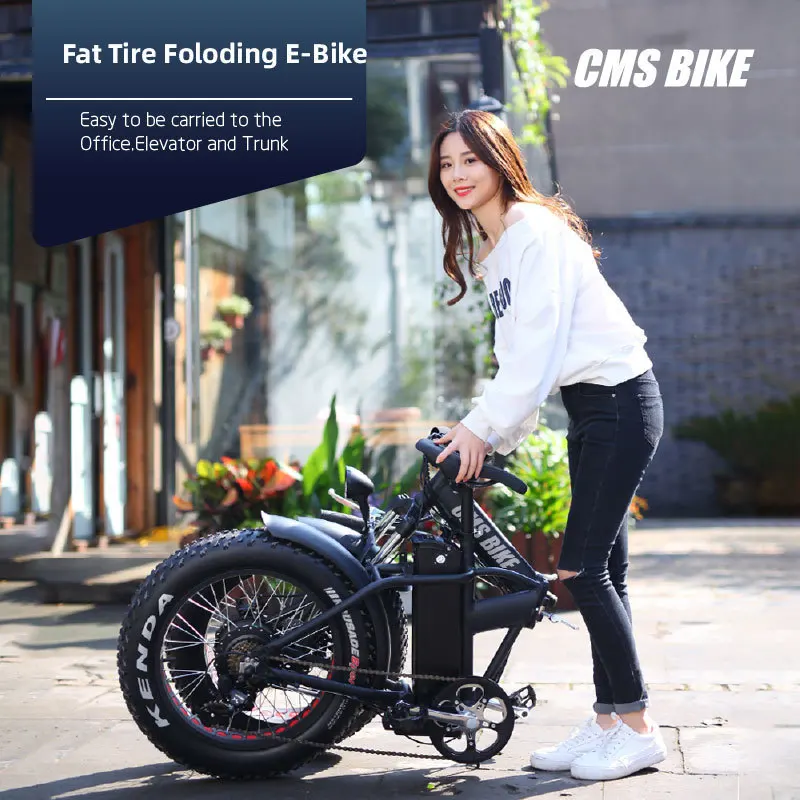Складные 36v 500w CMSTD-20PZ электрические велосипеды fat tire 2" складной электровелосипед