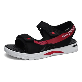 

Men's Sandals Fashion Breathable Open Toe Rubber Sole Hook&Loop Flat Casual Sandals Non-slip Beach Shoes Footwear Zapatos Hombre