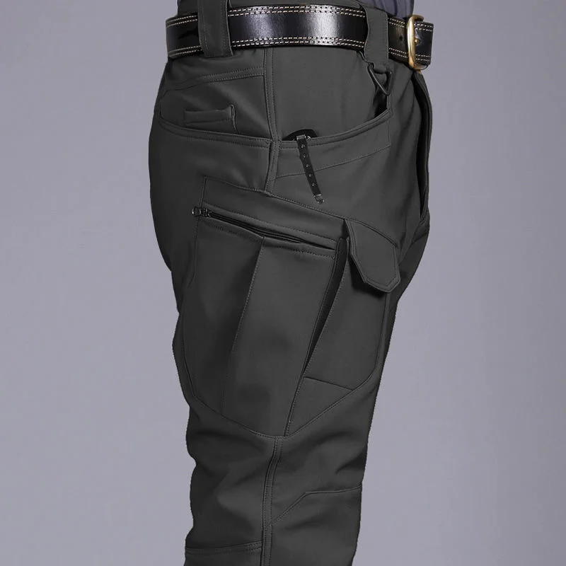 Winter Outdoor Soft Shell Charge Trousers Men Warm and Windproof Waterproof Fleece Large Size Ski Mountaineering Pants | Спорт и
