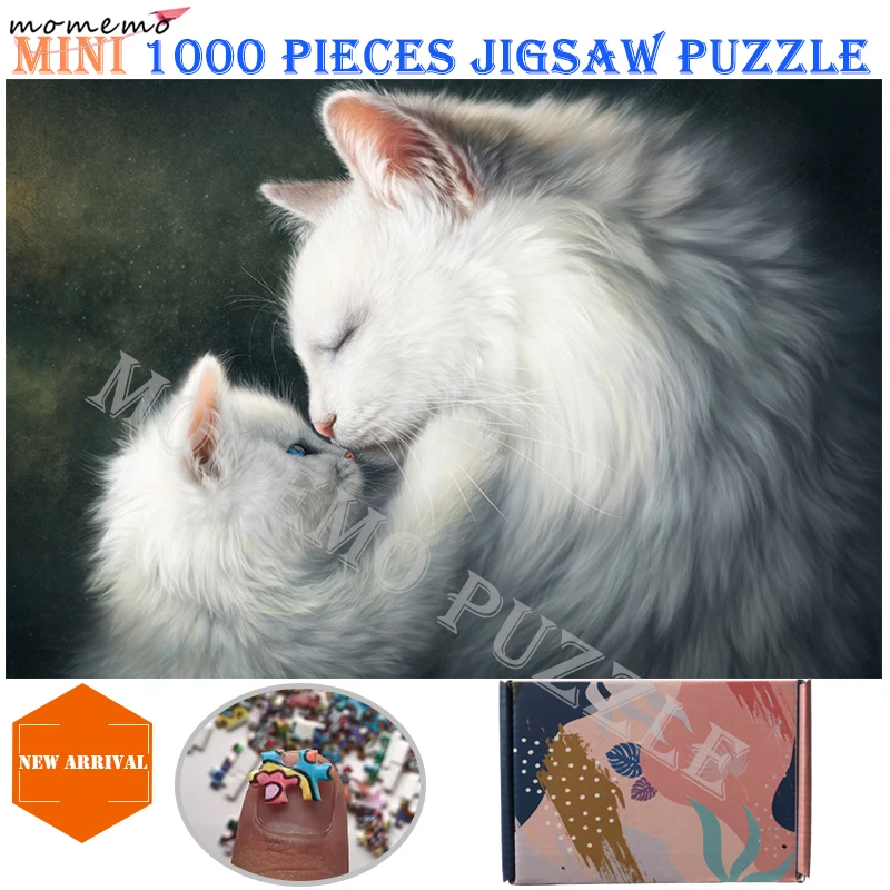 Пазлы MOMEMO для мамы кота и котенка 1000 шт. деревянная красивая картина маслом пазл