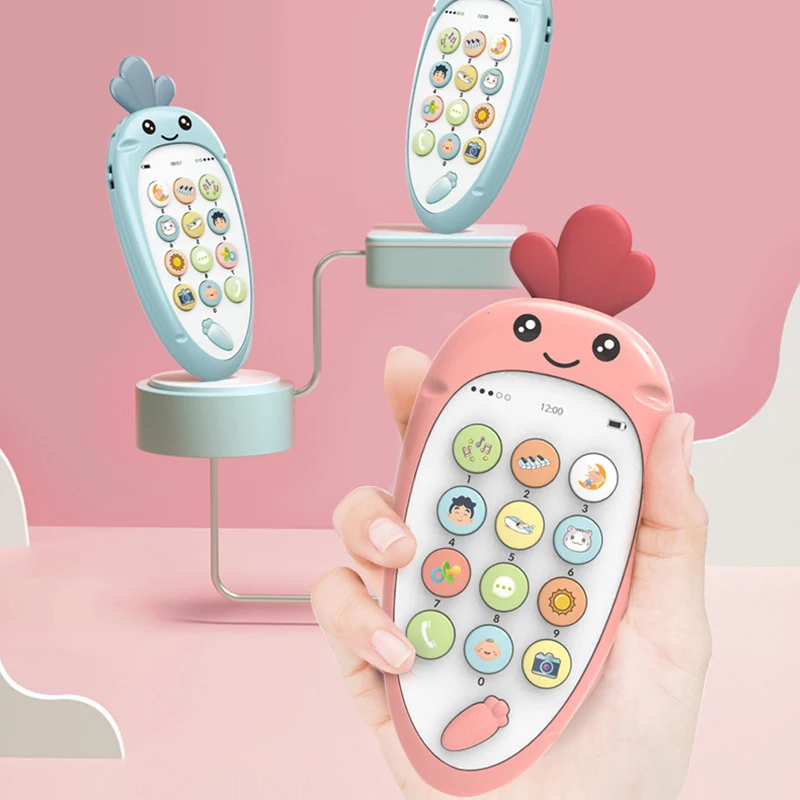 Электронная игрушка мультфильм телефон детский, для мобильного телефона Телефон обучающие игрушки музыкальная игрушка детский грызунок для младенцев телефон