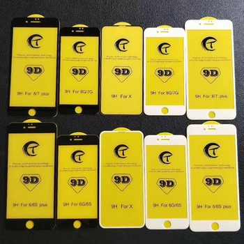 

500pcs 9D Full Cover Curved Edge Tempered Glass For iPhone 11 Pro Max XS XR X 8 7 6 6S Plus Screen Protector Protective Film
