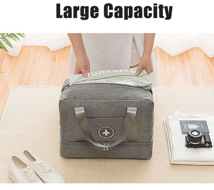 Glossy Gym Bag Dry Wet Travel Fitness Bag For Men Tas Handbags Women Nylon Luggage Bag With Shoes Pocket Traveling Sac De Sport