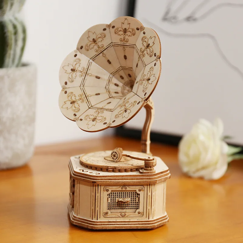 Новое поступление DIY 3D коробка с граммофоном, тыквенная тележка, дирижабль, воздушный шар, деревянная игра-головоломка, Популярная игрушка, романтический подарок