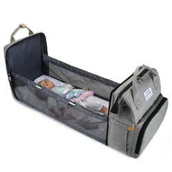 Sac à dos de maternité multifonctionnel pour bébé, lit pliant, à la mode en plein air, grande capacité, poussette, couches pour maman 