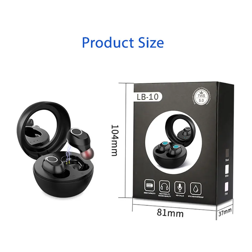 FLOVEME True Wireless Bluetooth Earphone For iPhone Mini HiFi Stereo Touch Contro Earbuds Sport Headset Noise Reduction Mirror