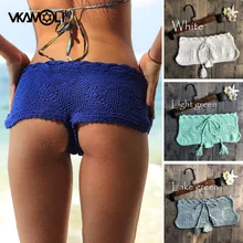 Vkaoli/ летние пляжные шорты ручной работы, сексуальные женские бикини с кружевом, купальный костюм, штаны, 12 цветов, купальные стринги