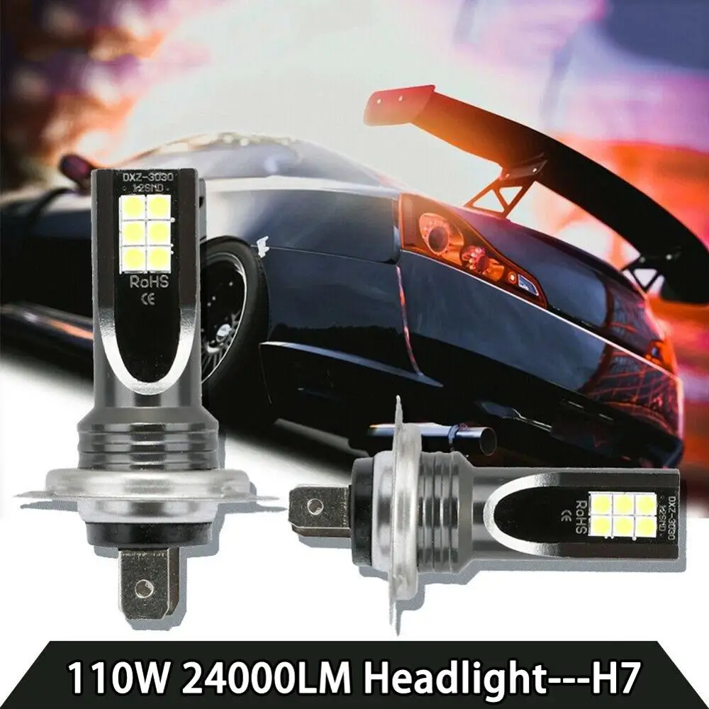 

2PCS H7 6000K 80W 10000Lm Hot Sale Conversion Globe Bulb Fog Light Bulb LED Car Headlight Running Light