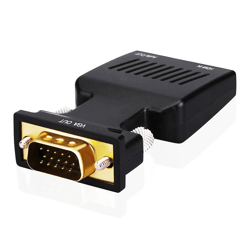FULL-HDMI Женский VGA Мужской конвертер с аудио адаптером Поддержка сигнала 1080P