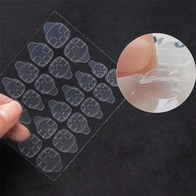 Fake Nails Toe Sticker Transparent Double Sided Adhesive Tapes Glue Press On False Nail Tips Extension Stick Tools 5/10Sheet