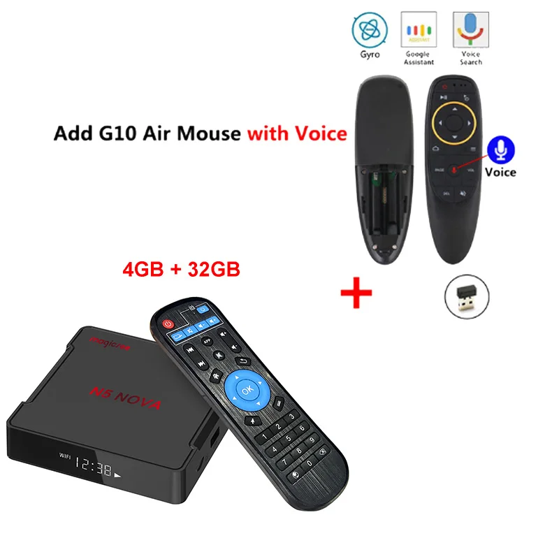 4GB32GB add g10s Magicsee N5 NOVA 4 Гб 64 Гб RK3318 четырехъядерный Android 9,0 Tv Box 2,4G 5G Wifi BT4.0 смарт-приставка 4K H.264 N5 MAX медиаплеер - Цвет: 4GB32GB add g10s